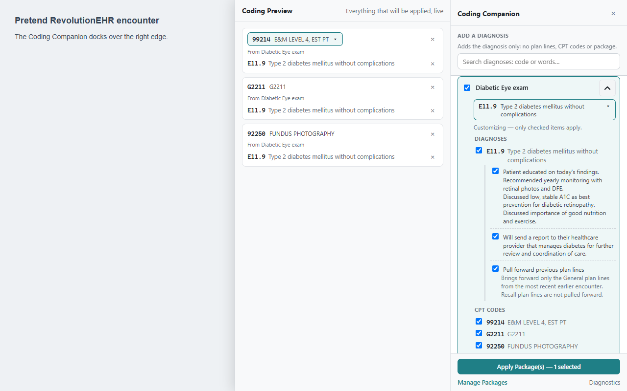 Coding Companion sidebar